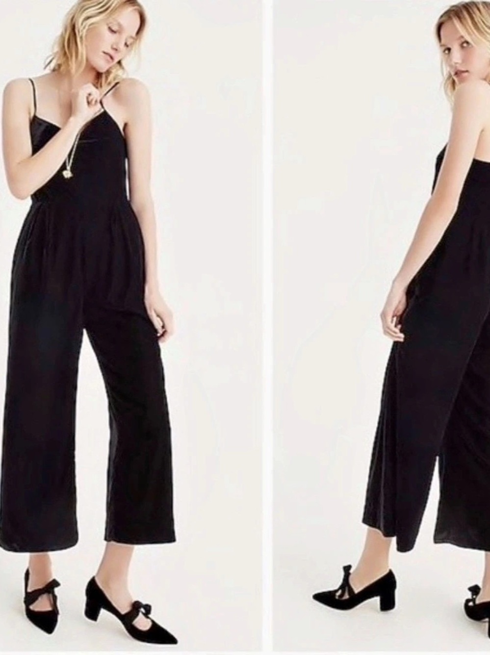 J.Crew Black Velvet Jumpsuit